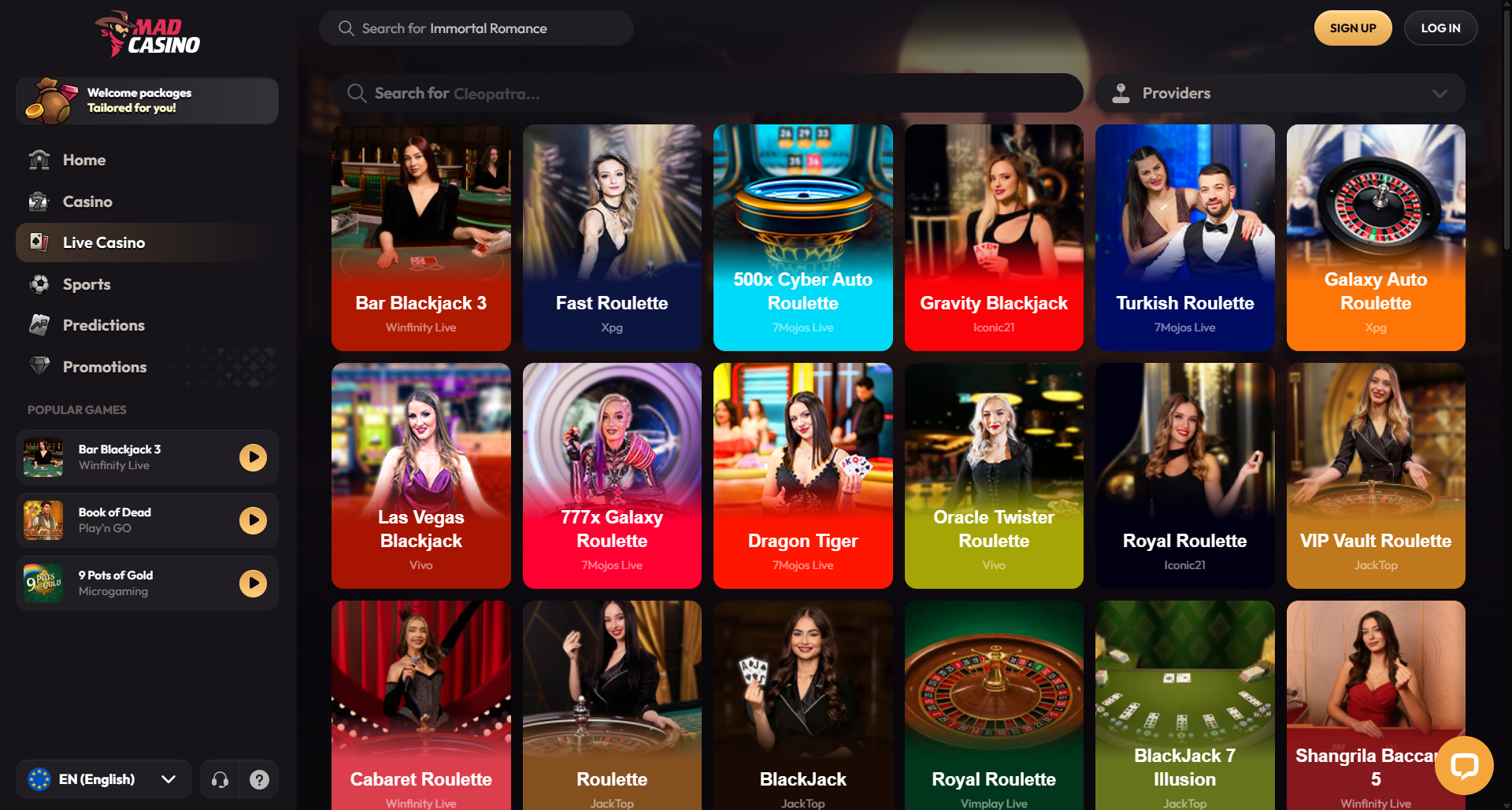 Madcasino casino — screenshot